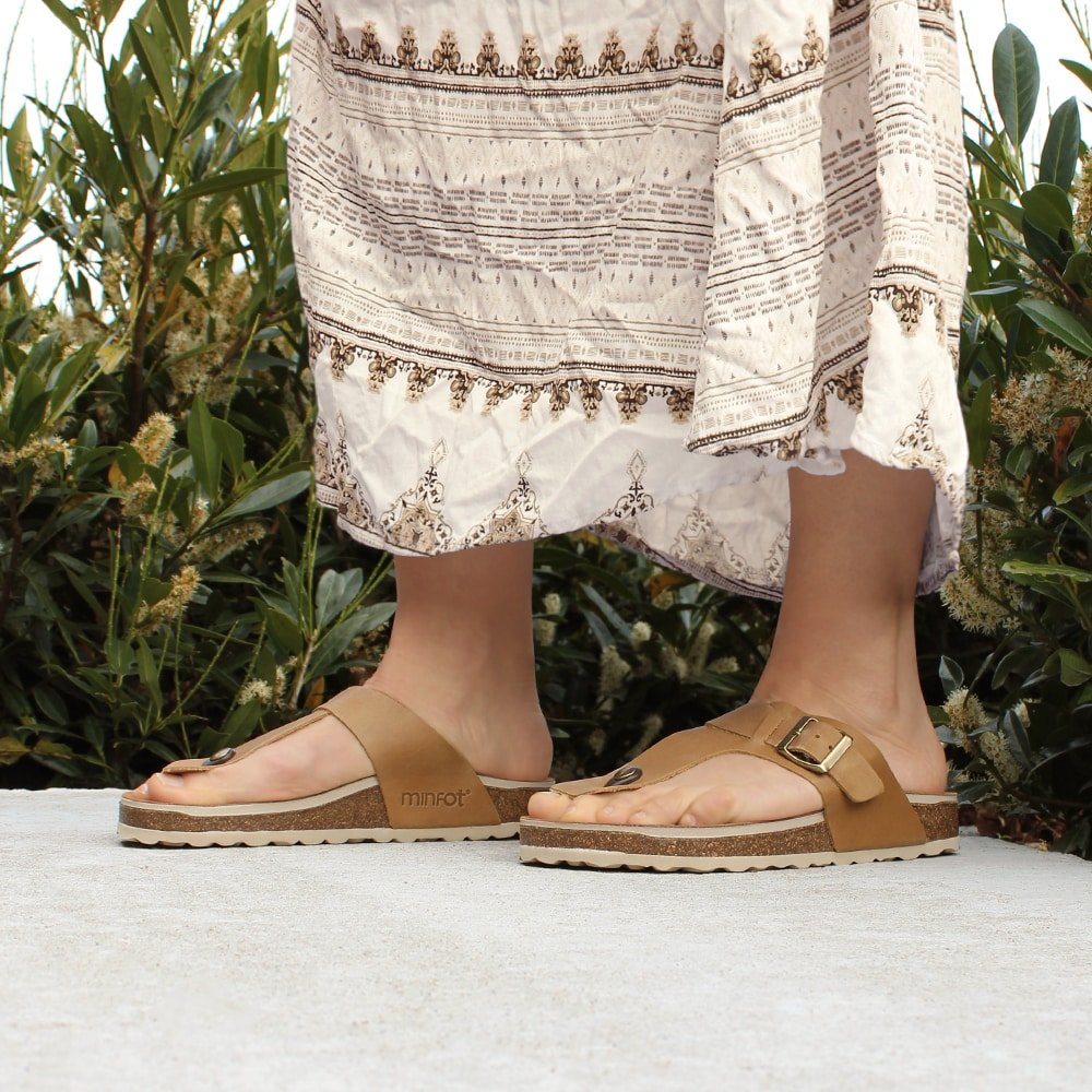 Minfot Noa Tåsandaler Llæder Primo Soft Beige