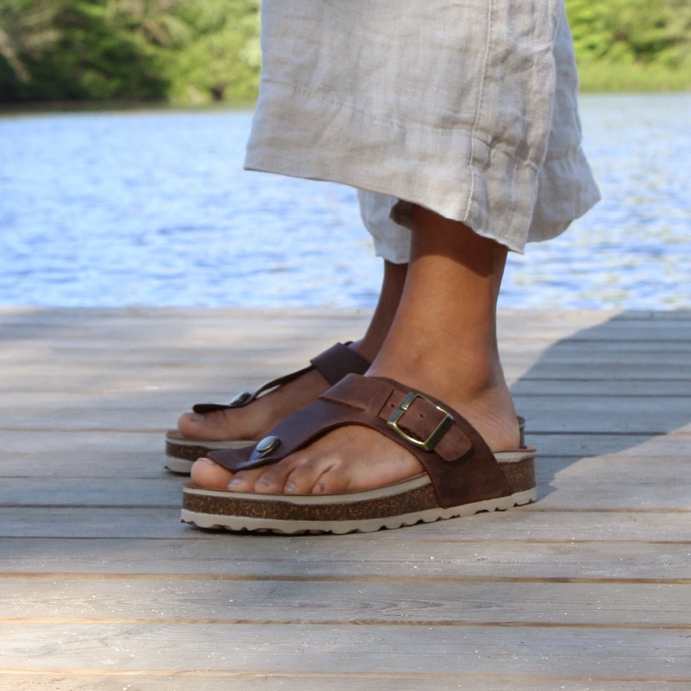 Minfot Noa Tåsandaler Læder Primo Soft Mørkebrun