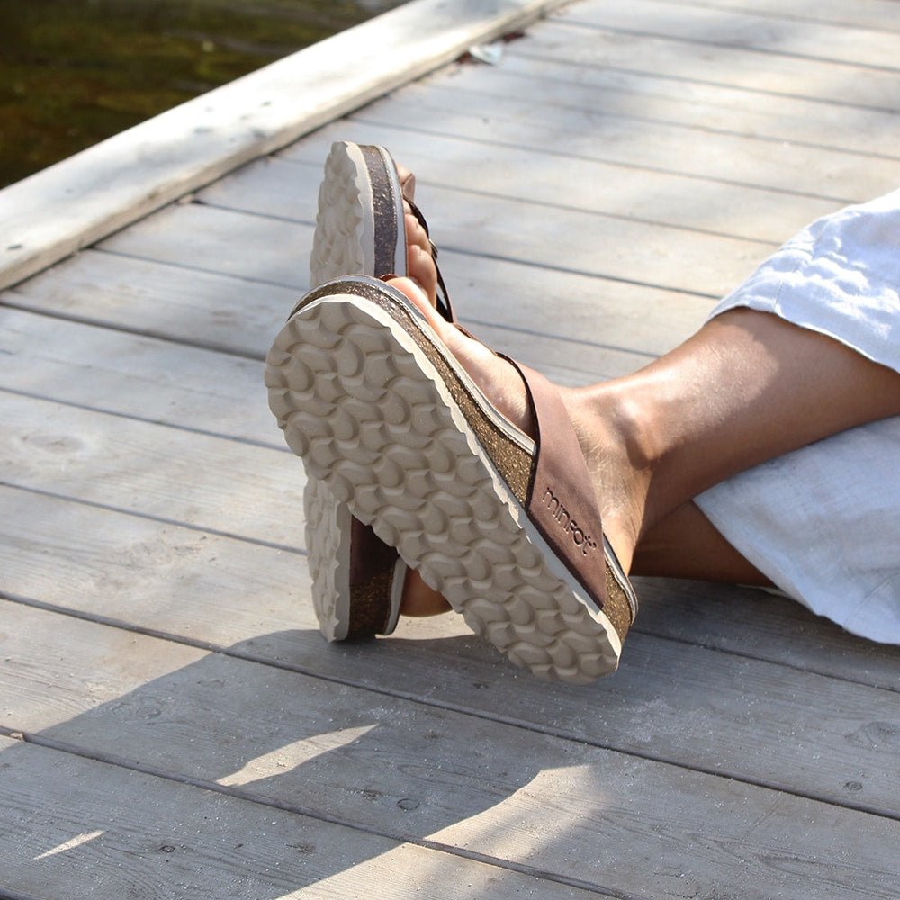 Minfot Noa Tåsandaler Læder Primo Soft Mørkebrun