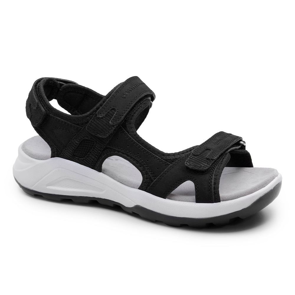Minfot Nyhamn Sandaler Dame Nubuck Sort