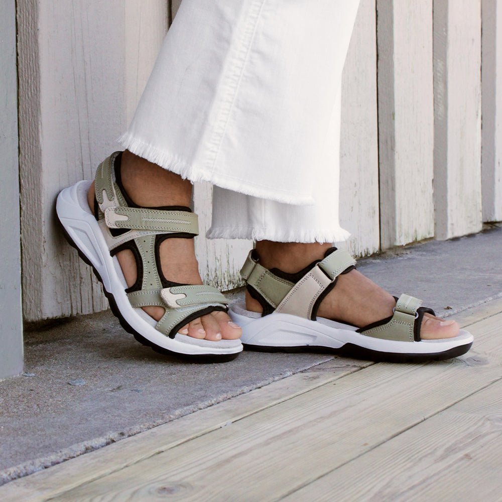 Minfot Nyhamn Sandaler Dame Green Beige