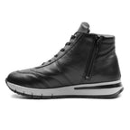 Minfot Pim Høy Sneaker Dame Bred Skinn Sort
