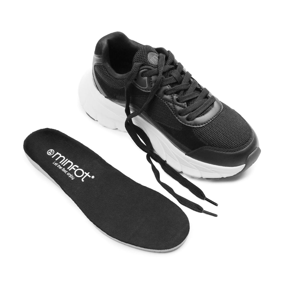 Minfot Sneaker Joy Mesh Ruskind Sort Hvid