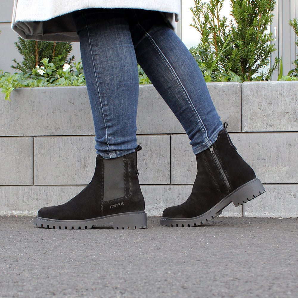 Minfot Ribe Chelsea Boots Zip Ruskind Sort