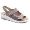 Minfot Sandal Komfort Bea Hælrem Stretch Ruskind Beige