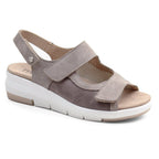 Minfot Sandal Komfort Bea Hælrem Stretch Ruskind Beige