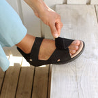 Minfot Sandal Komfort Mia med hælkap Nubuck Sort