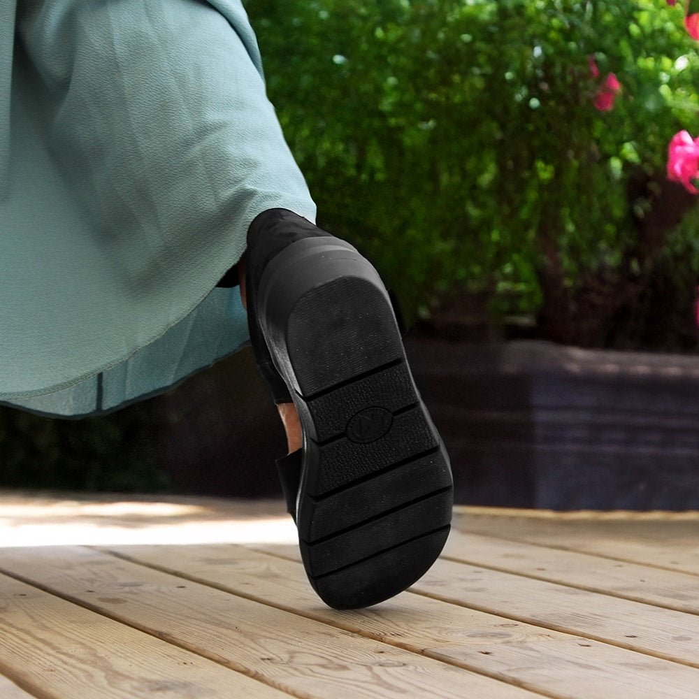 Minfot Sandal Komfort Mia med hælkap Nubuck Sort