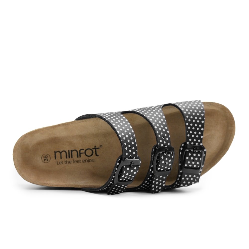 Minfot Dots Sandaler Dame Blød Bio Sort
