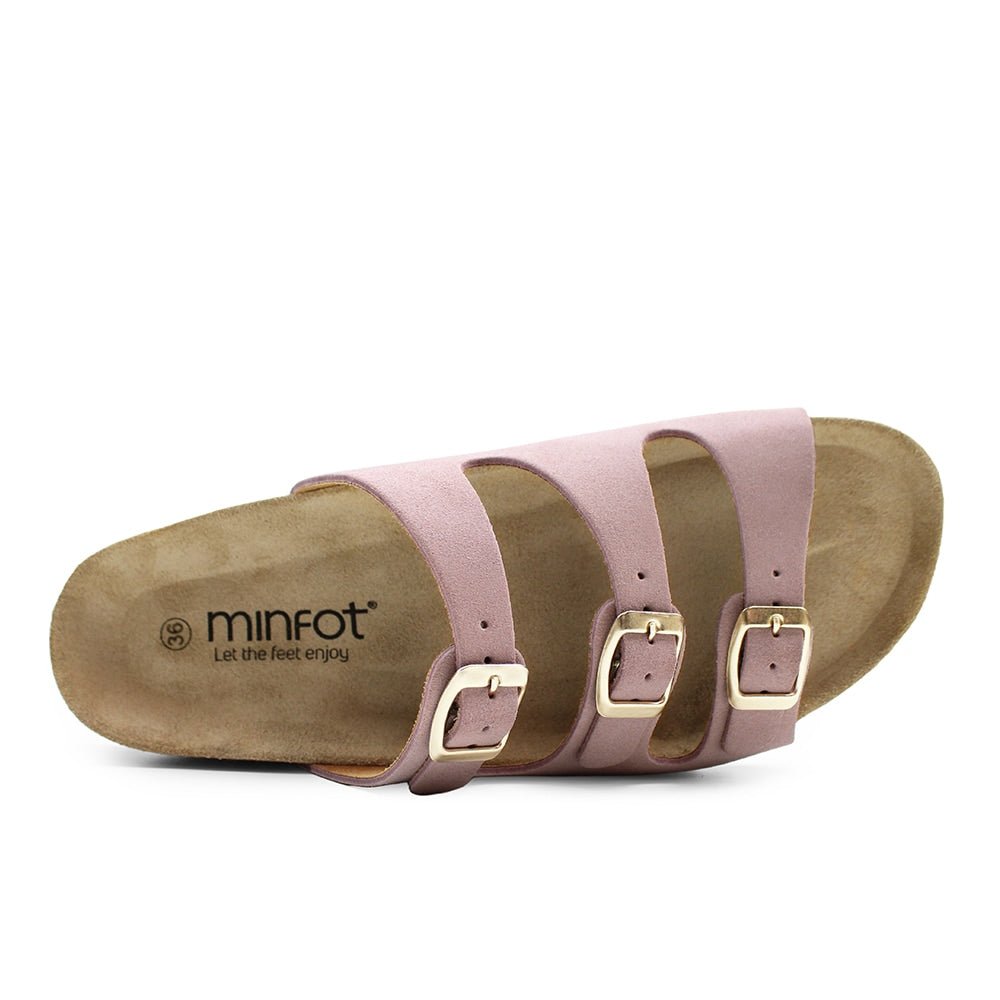 Minfot Sandal Blød Bio Ljusrosa Ruskind