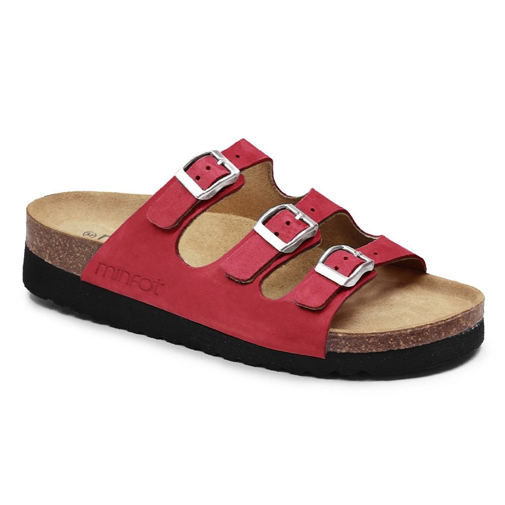 Minfot Sandal Blød Bio Rød Nubuck