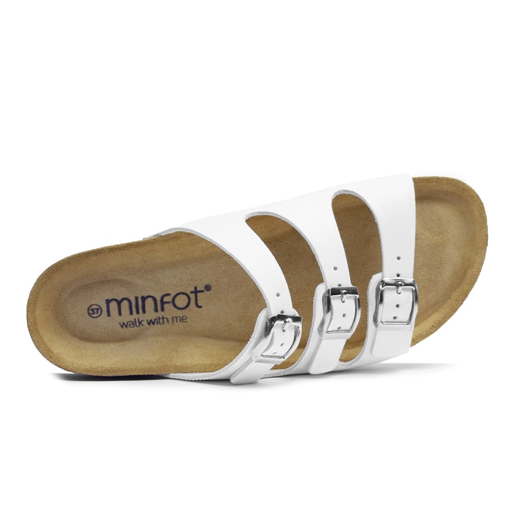 Minfot Sandal Blød Bio Dame Nappa Hvid 
