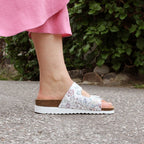Minfot Sandaler Blød Bio Tropical Flowers Hvid