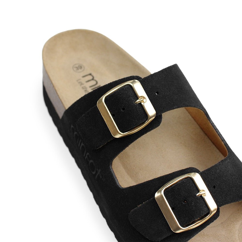 Minfot Moa Sandaler Dame Blød Bio Ruskind Nero