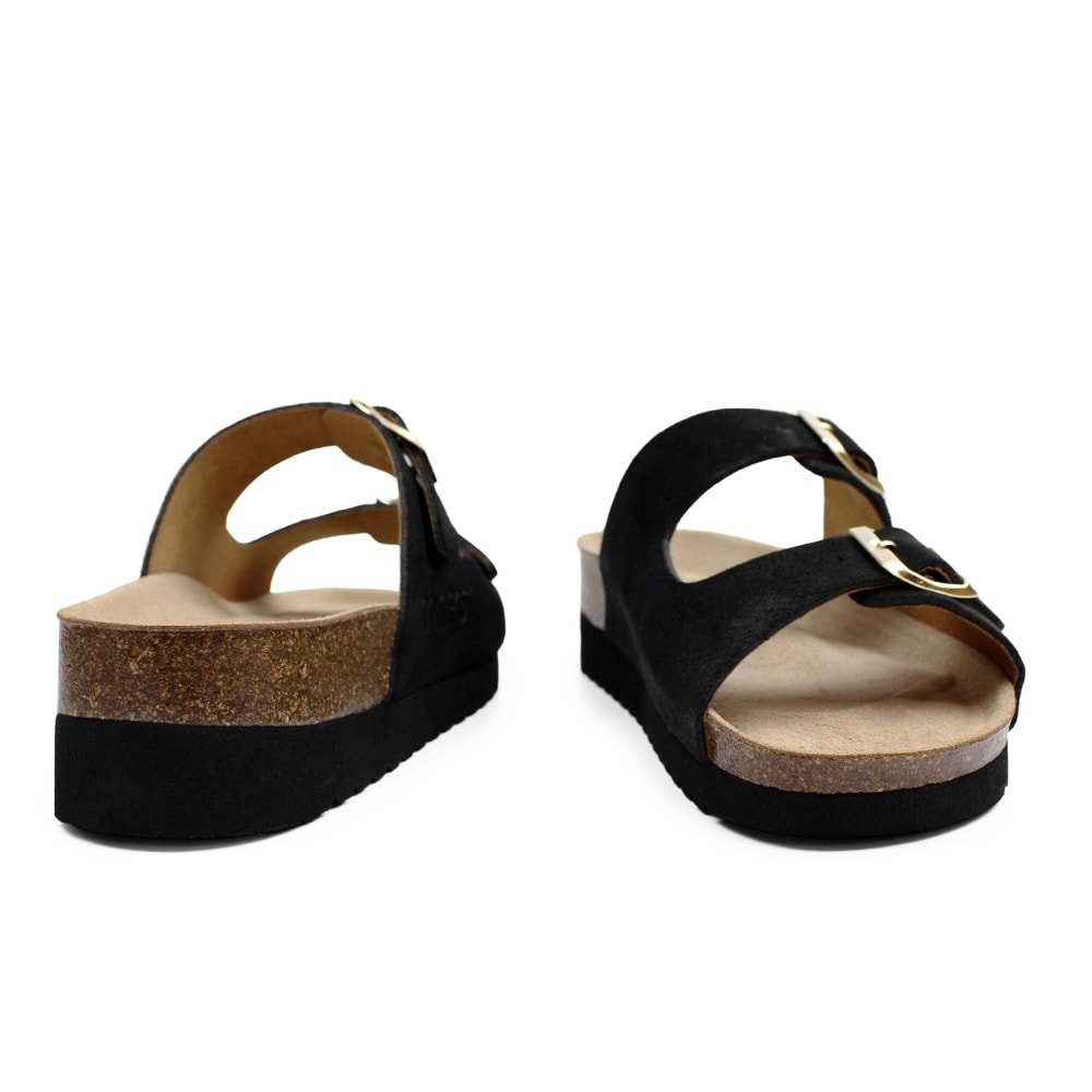 Minfot Moa Sandaler Dame Blød Bio Ruskind Nero