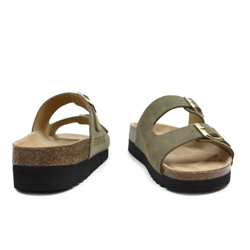 Minfot Moa Sandaler Dame Blød Bio Ruskind Olive