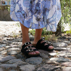 Minfot Sandal Blød Bio Nero Ruskind