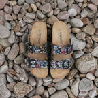 Minfot Sandaler Blød Bio Tropical Flowers Sort