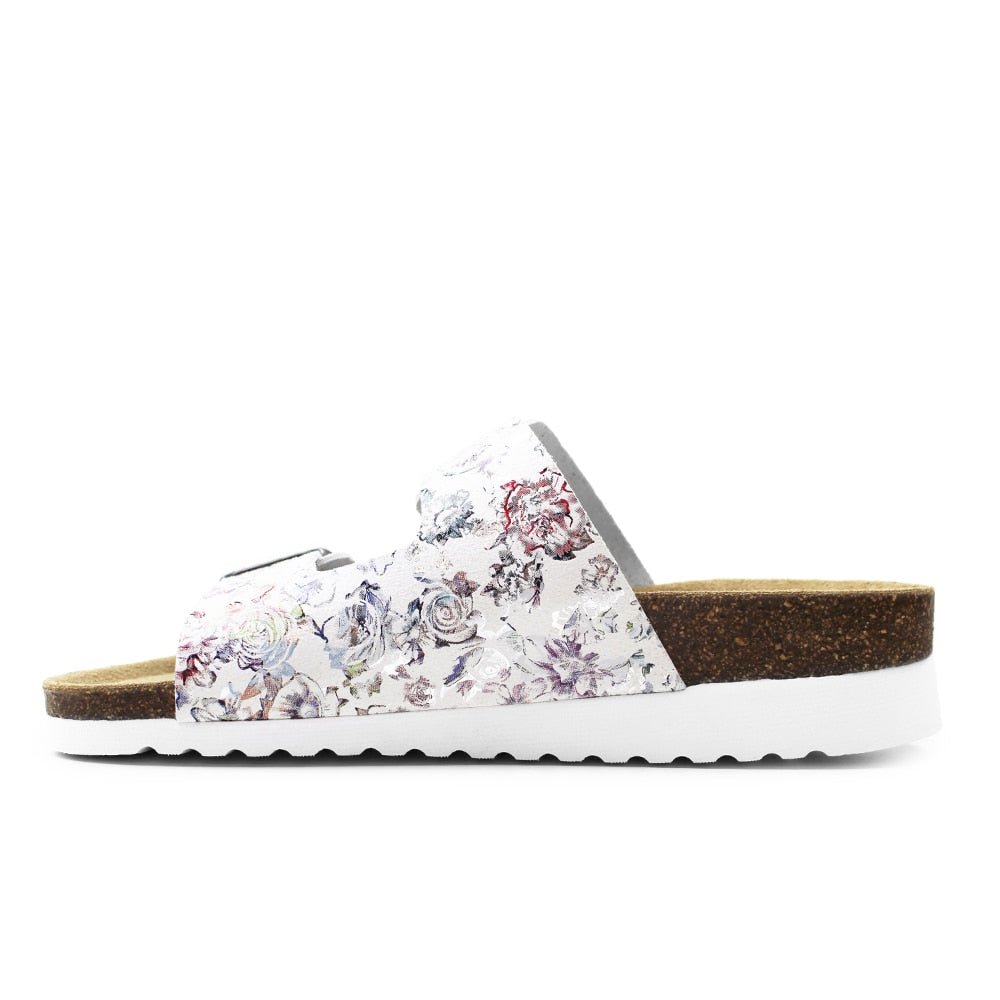 Minfot Sandaler Blød Bio Tropical Flowers Hvid