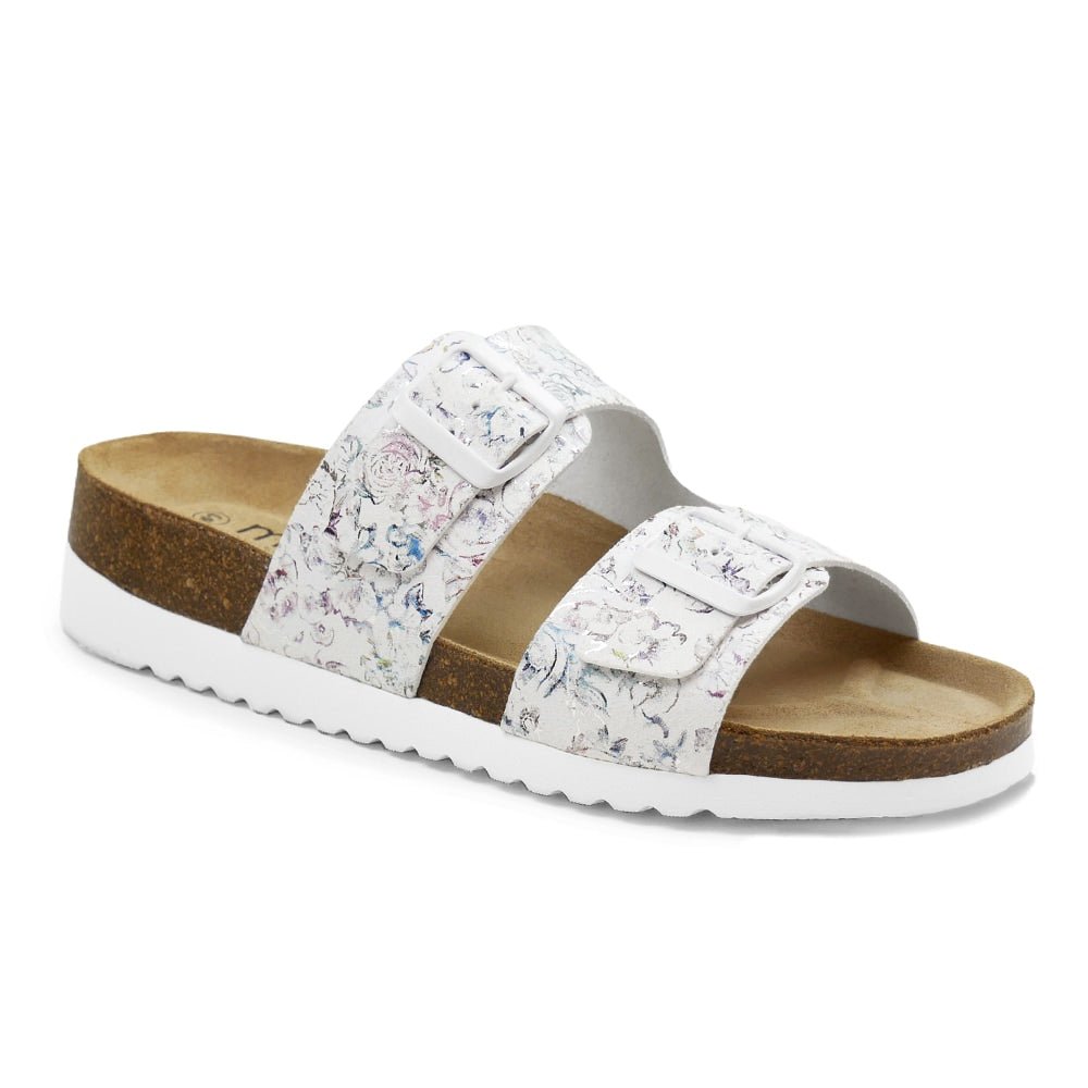 Minfot Sandaler Blød Bio Tropical Flowers Hvid