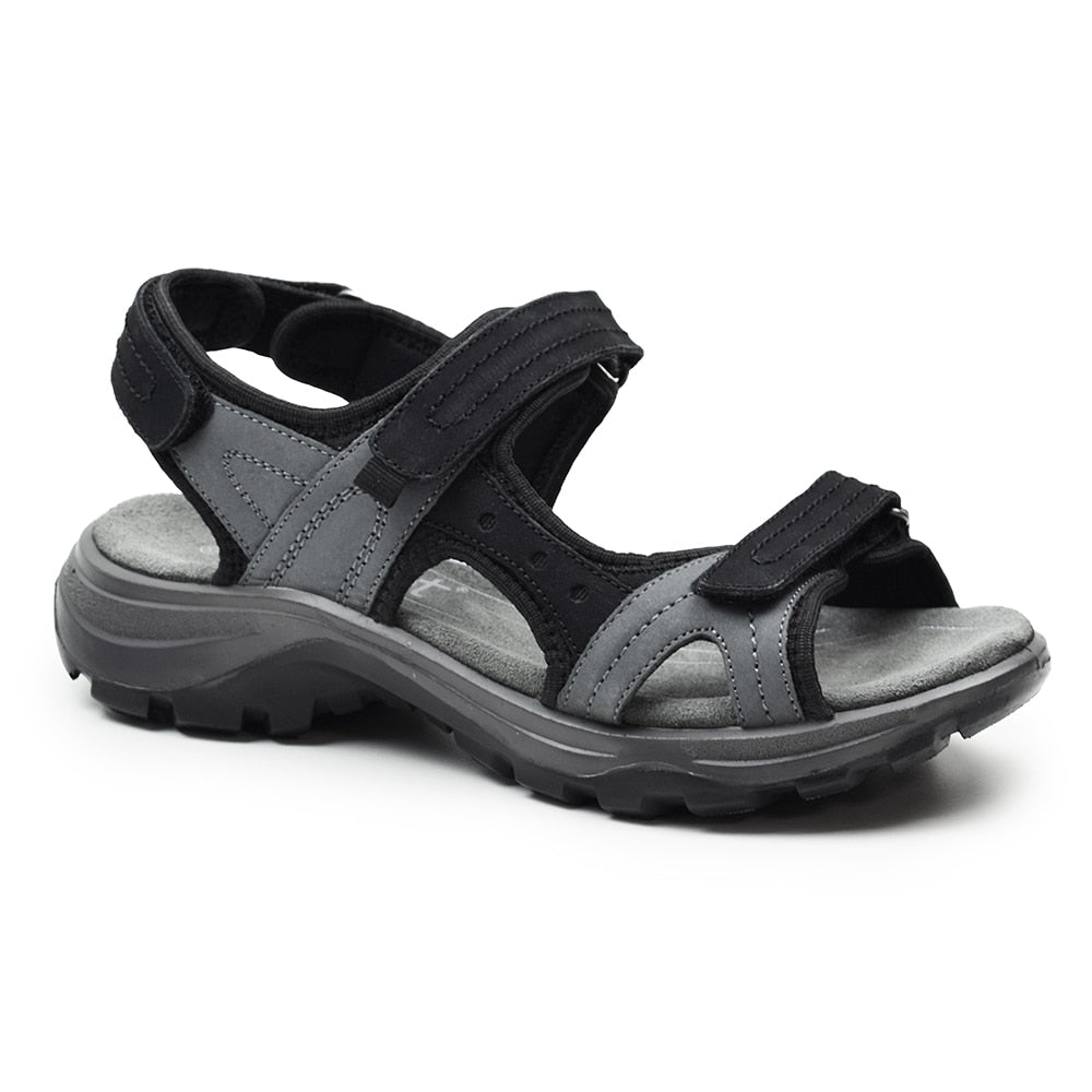 Minfot Sandaler Sandhamn Dam Nubuck Black Grey