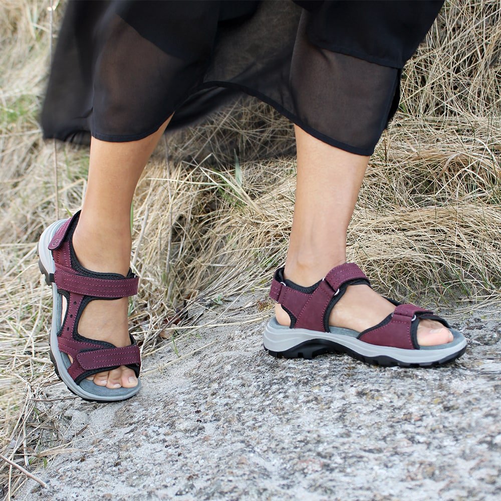 Minfot Sandaler Sandhamn Dame Nubuck Bordeaux