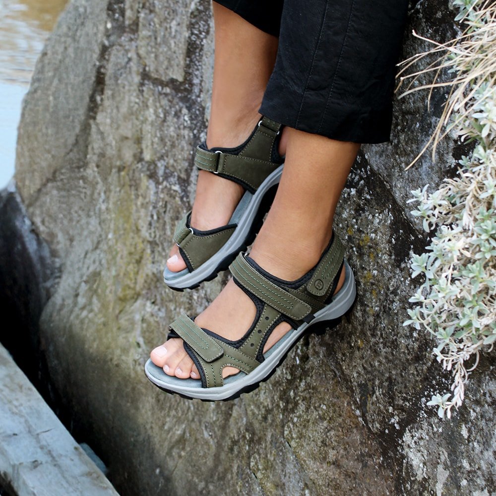 Minfot Sandaler Sandhamn Dame Nubuck Olivengrøn