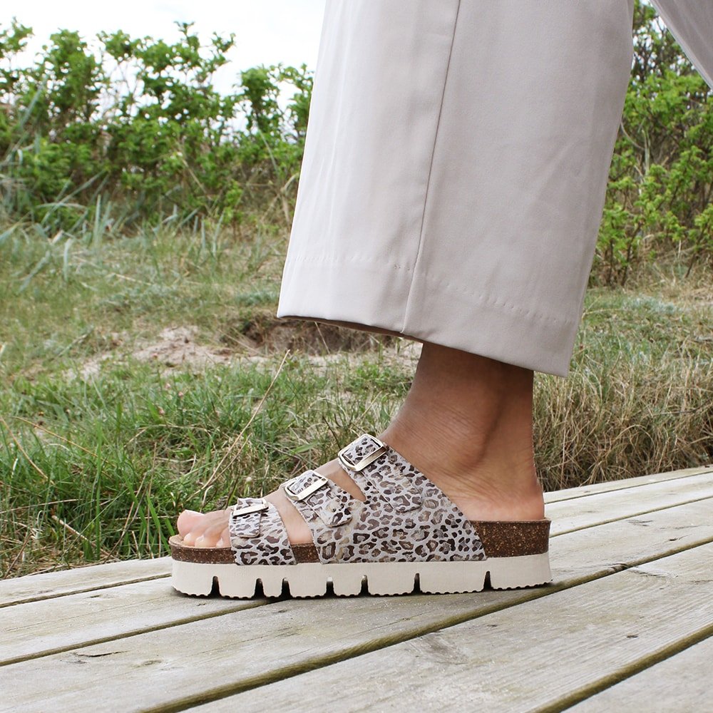 Minfot Upstep Lux Sandaler Dame Leopard Beige