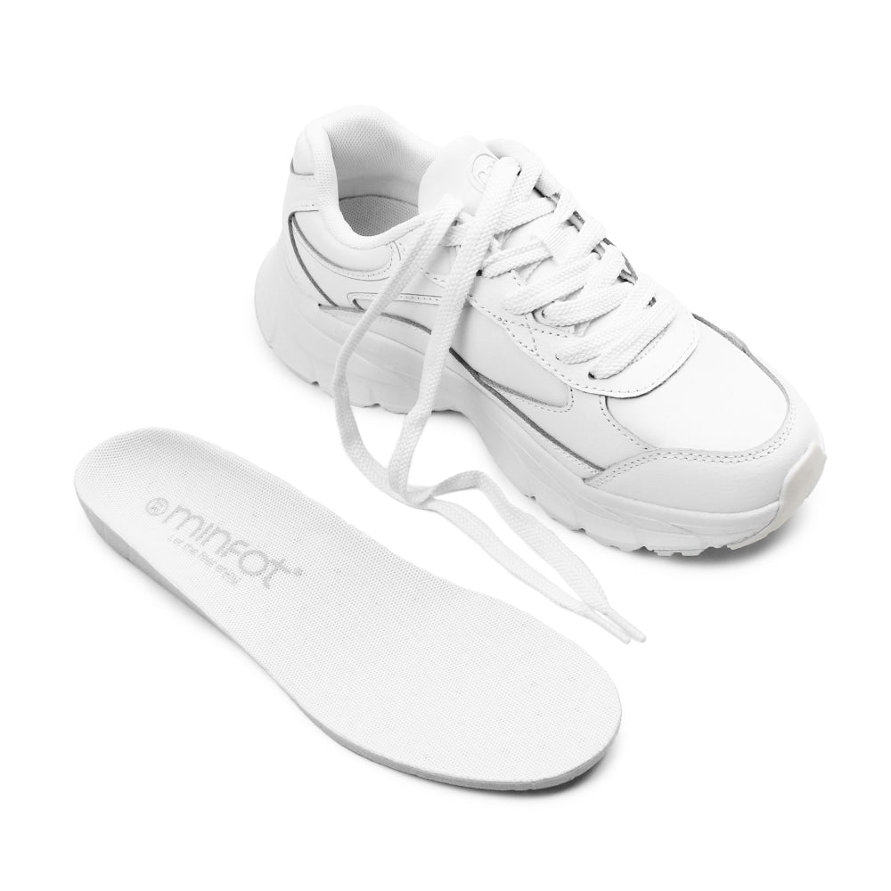 Minfot Joy Sneaker Dame Læder Hvid