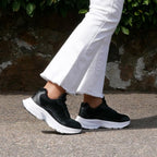 Minfot Joy Sneakers Dame Mesh Ruskind Sort Hvid
