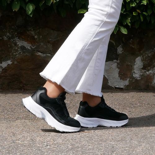 Minfot Joy Sneakers Dame Mesh Ruskind Sort Hvid