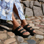 Minfot Sandal Blød Bio Nero Ruskind