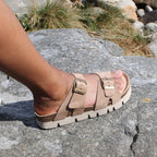 Minfot Upstep Lill Sandaler Dame Ruskind Taupe