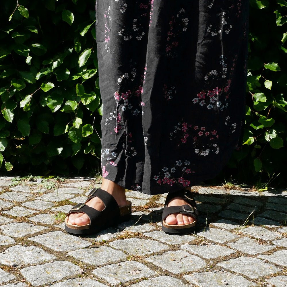 Minfot Moa Sandaler Dame Blød Bio Ruskind Nero