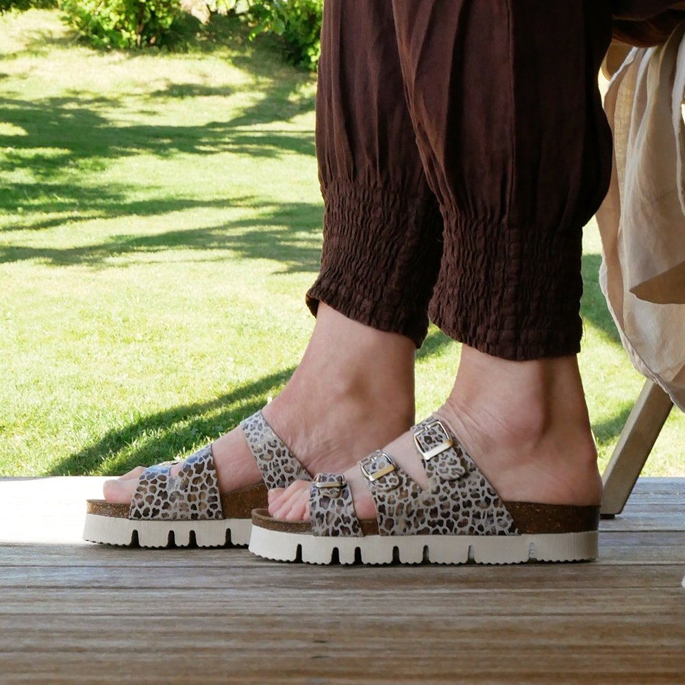 Minfot Upstep Lux Sandaler Dame Leopard Beige