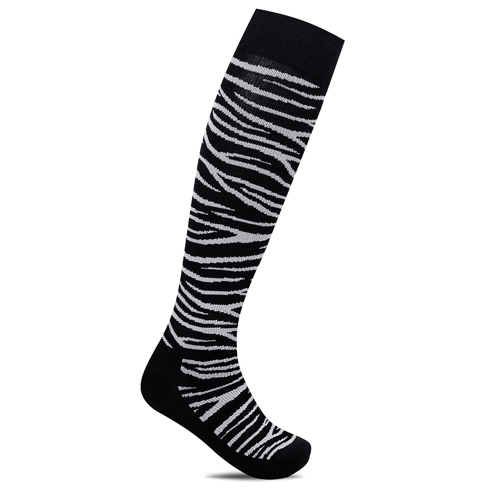 Minfot Støttestrømper Bambus Zebra Sort 1-pak
