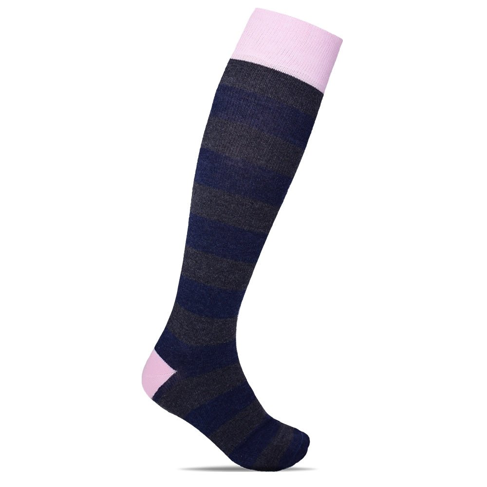 Minfot Stödstrumpor Bomull Eco Stripe Pink