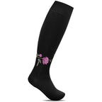 Minfot Flawless Støttestrømper Brede Bambus Peony Sort 1-pak