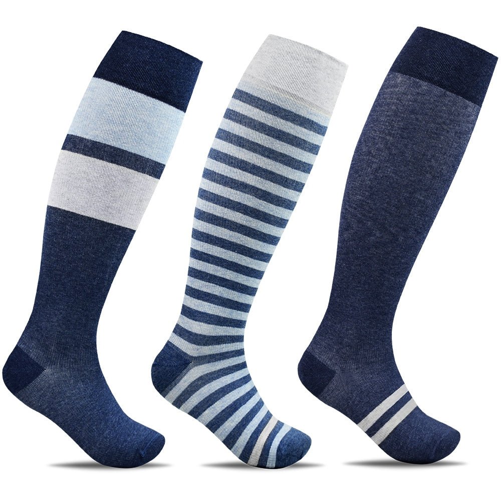 Minfot-Stodstrumpor-Breda-Bomull-Maritim-3-pack