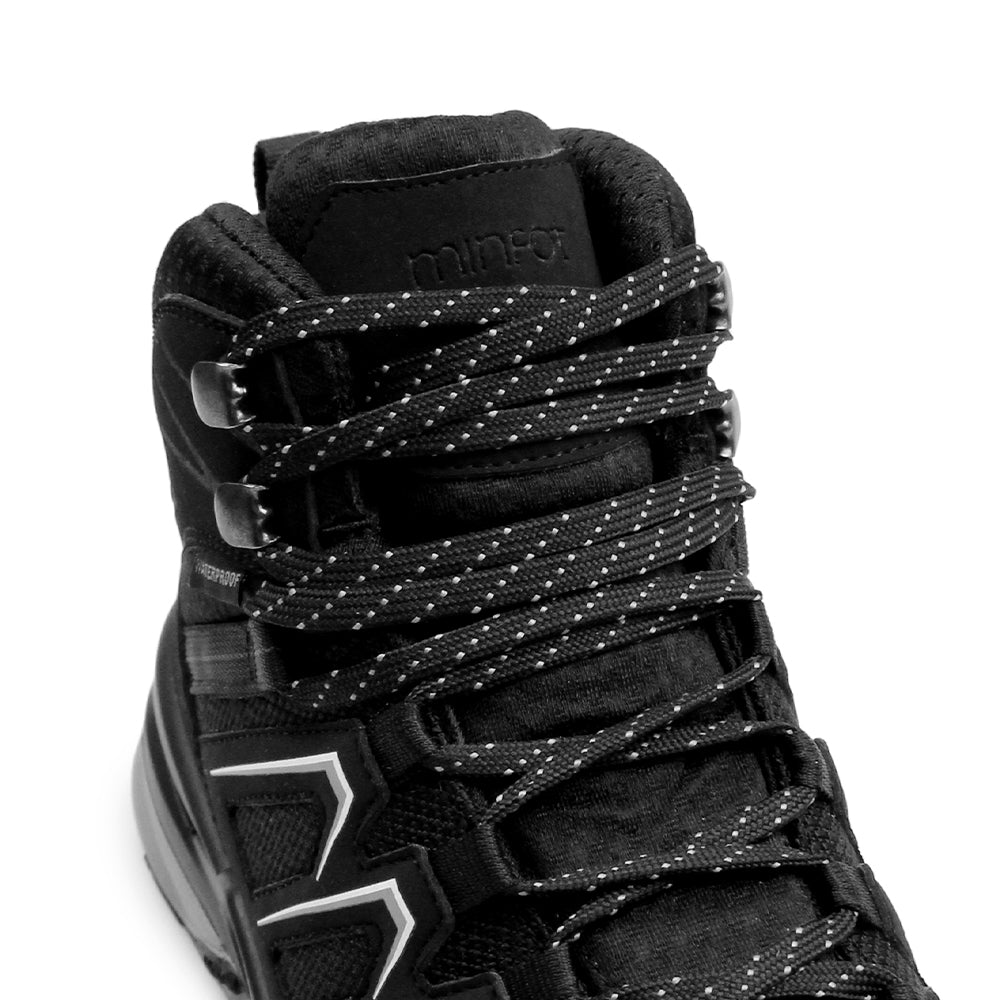 Minfot Stride Mid Sko Unisex Vandtæt TEX Sort