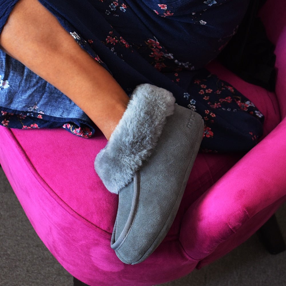 Minfot Hjemmesko Fåreskind Sunne Grå Ruskind