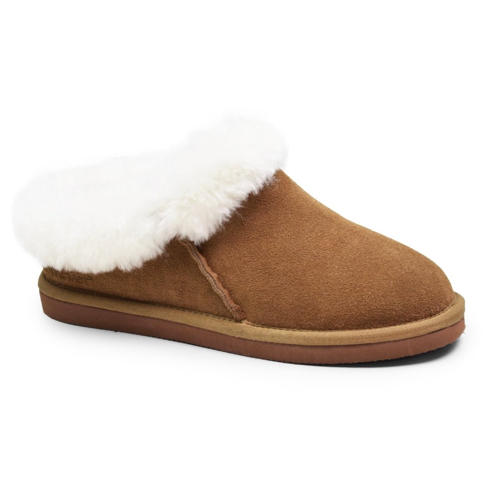 Minfot Hjemmesko Fåreskind Bergen med Sål Chestnut