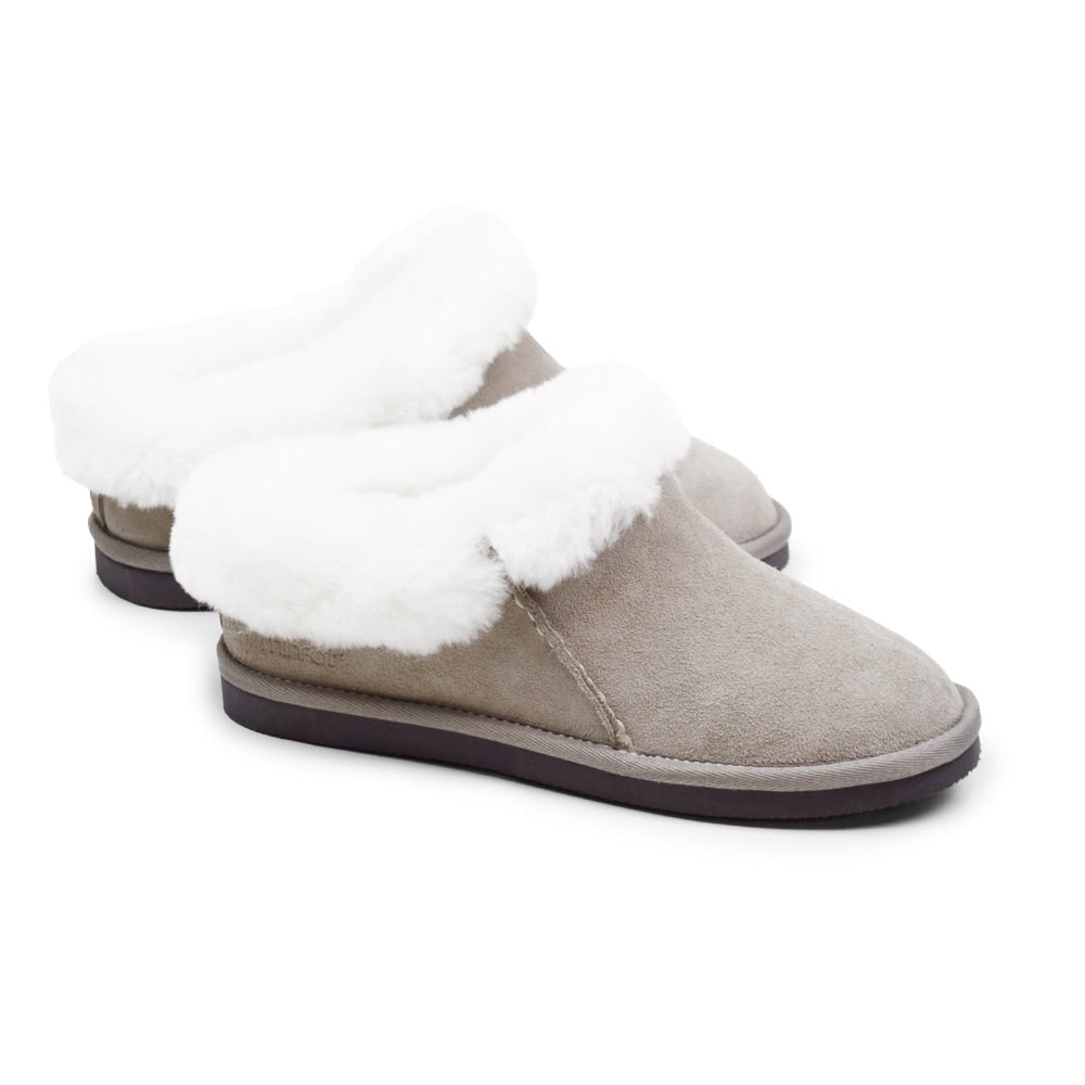 Minfot Hjemmesko Fåreskind Bergen med Sål Taupe