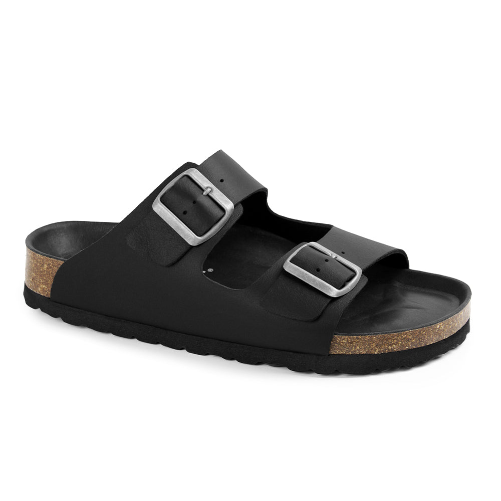Minfot Uni Bred Biosandal Læder Sort