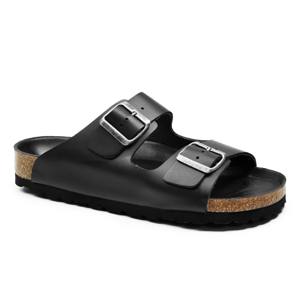 Minfot Uni Bred Biosandal Læder Sort