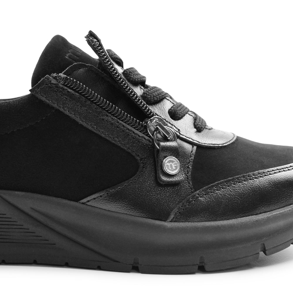 Minfot Vei Sneaker Stretch Nubuck Sort Oxid