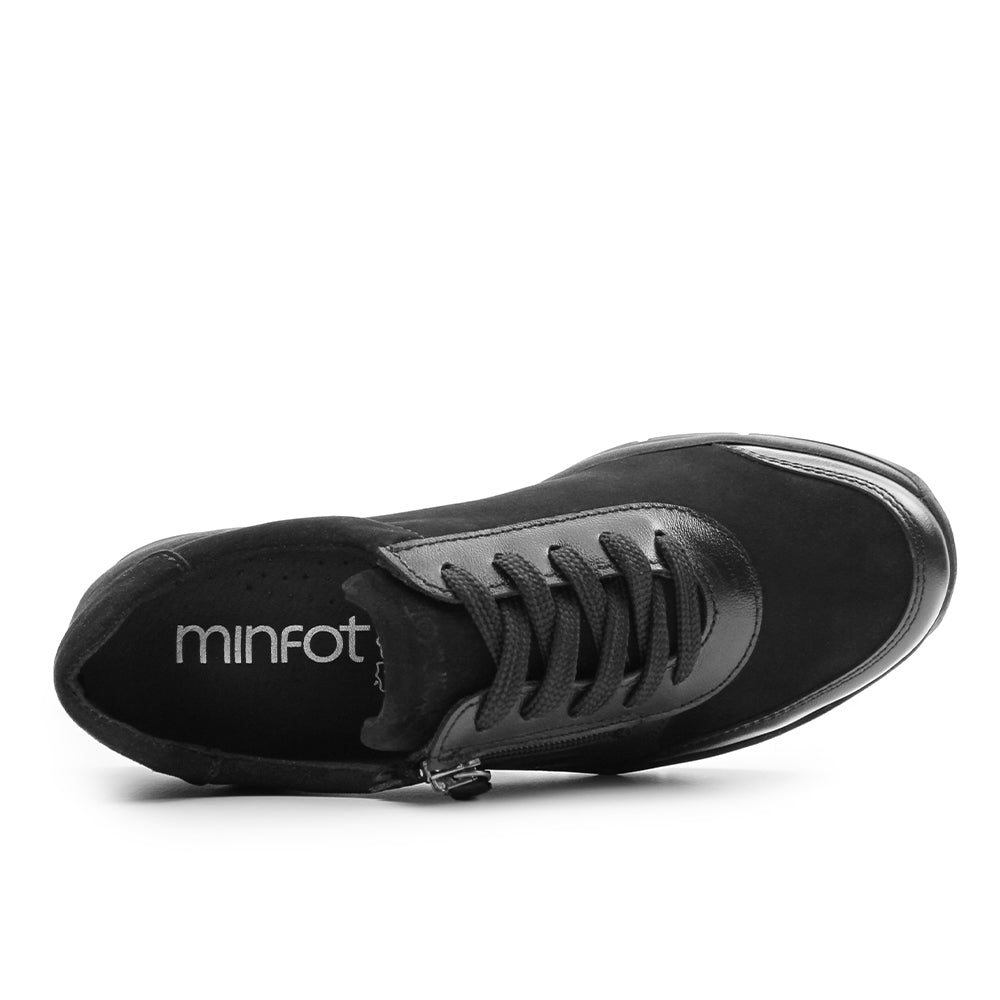 Minfot Vei Sneaker Stretch Nubuck Sort Oxid