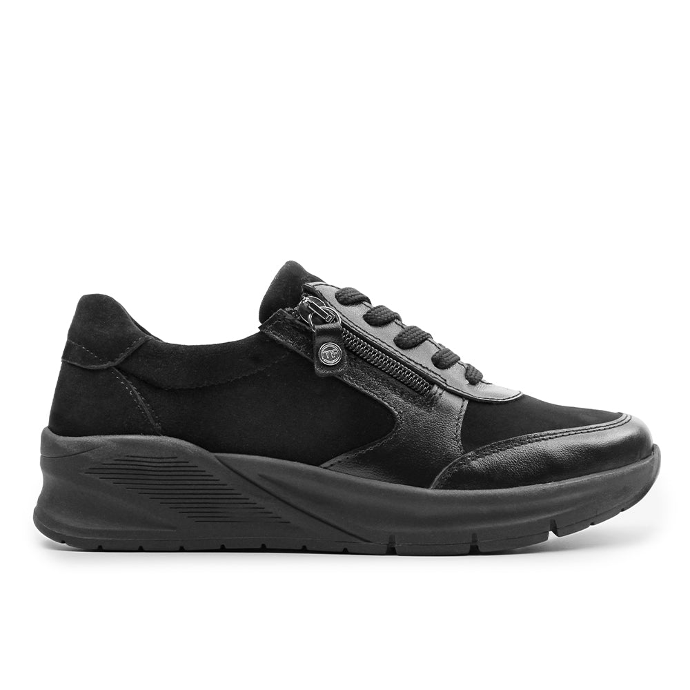 Minfot Vei Sneaker Stretch Nubuck Sort Oxid