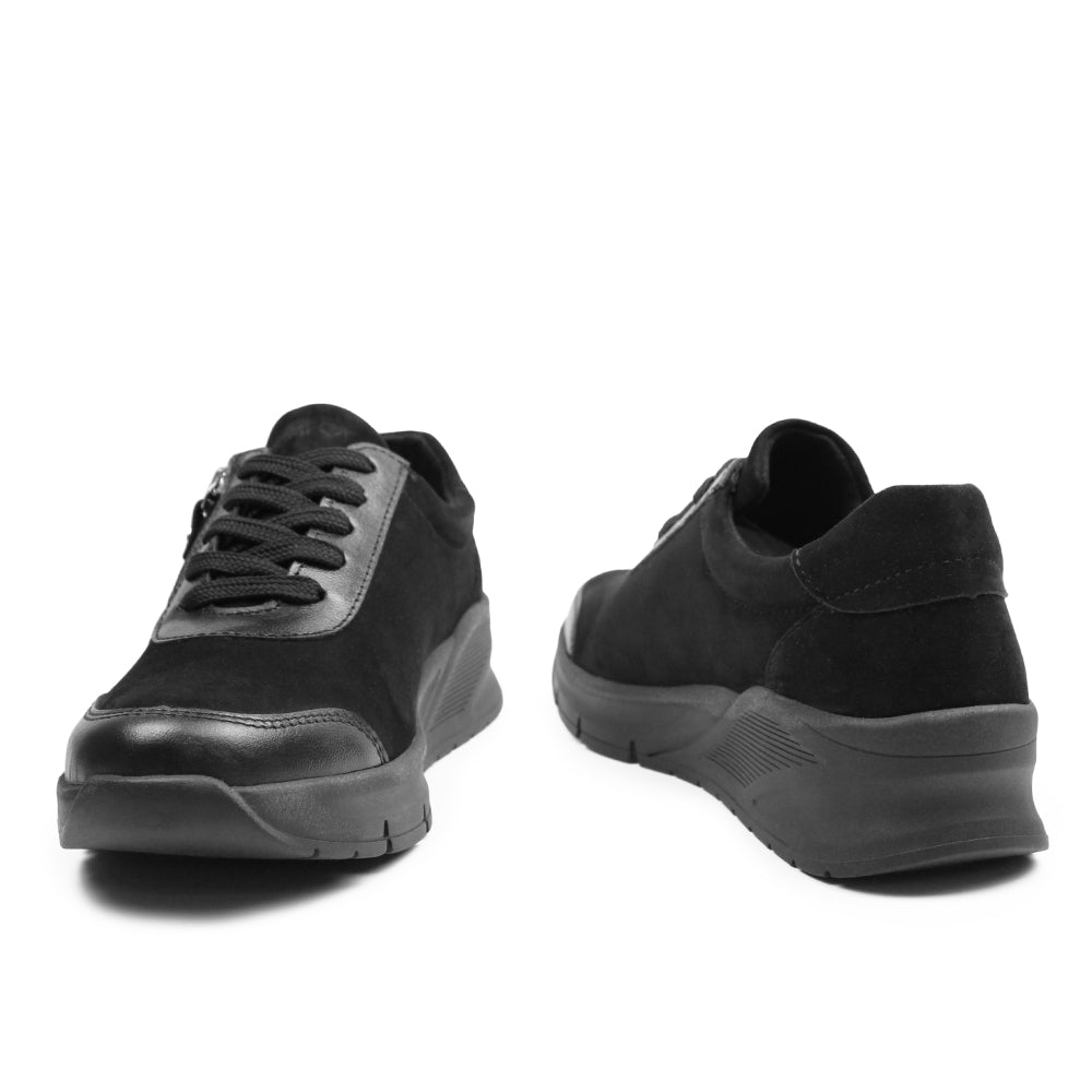 Minfot Vei Sneaker Stretch Nubuck Sort Oxid