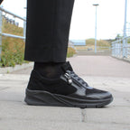 Minfot Vei Sneaker Stretch Nubuck Sort Oxid